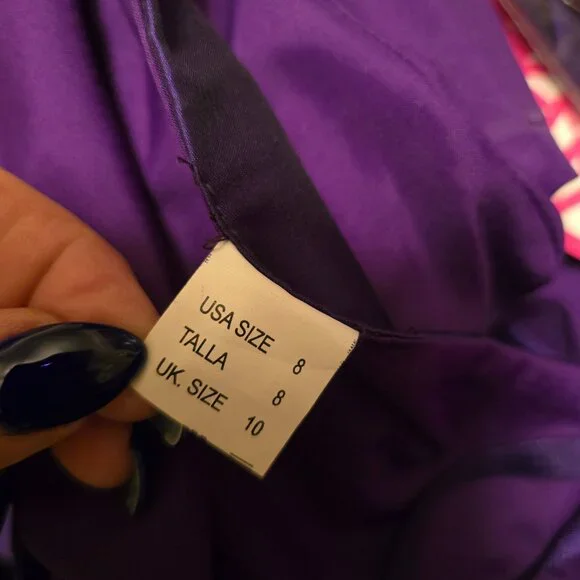 🏷️NWT  -  MORI LEE Dark Purple Strapless Prom Gown sz 8  -  NWT🏷️ - Picture 12 of 13